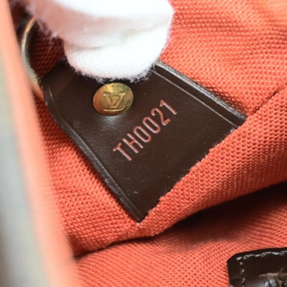 LOUIS VUITTON Logo Soho Backpack Bag Damier Ebene Leather Brown - Picture 11 of 16